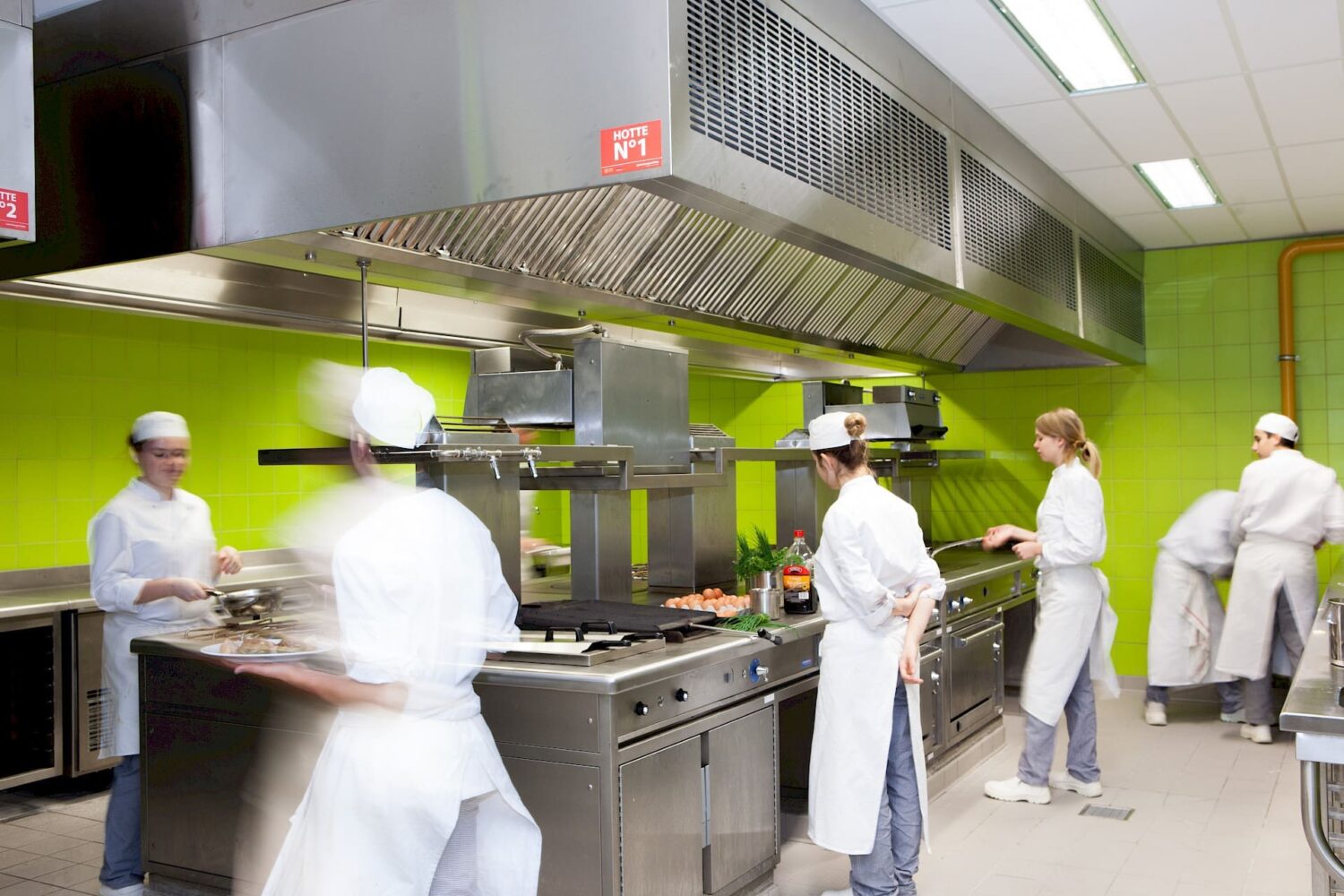 Chefs working in a kitchen