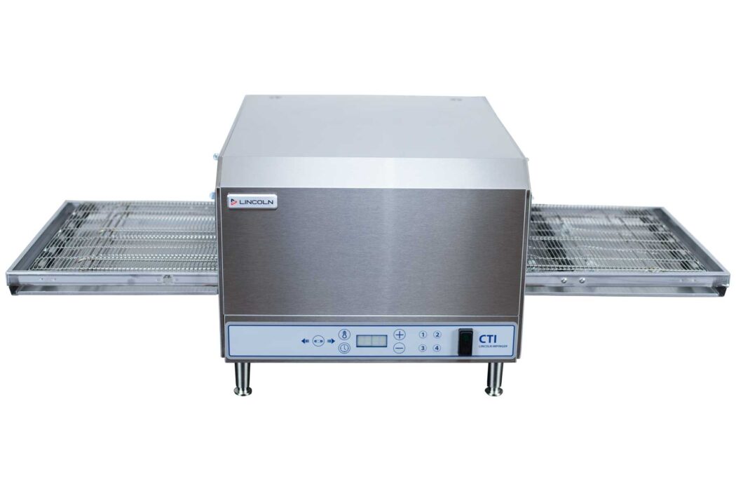 image of a Lincoln Dual-voltage DCTI digital countertop impinger converts to 208 or 240 voltage based on your needs.