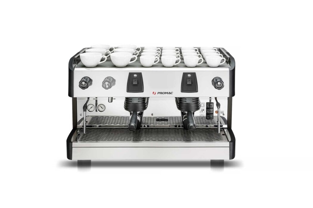 image of a Promac Green PU: single-boiler espresso machine with semi-automatic dosing, available in two or three groups.