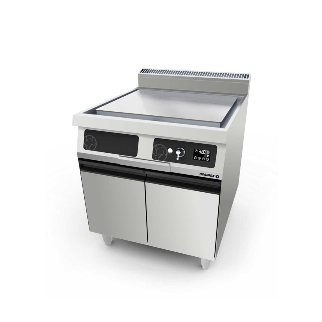 image of a Rosinox new OPTIMA 100% fry-top, highly efficient, with a 100% usable heating surface.